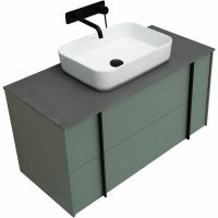 Тумба под раковину Allen Brau Reality 100 подвесная Олива матовая арт-1.32007.CGM — фото 8, Тумбы под раковину