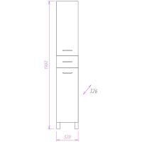 Шкаф пенал Onika Модерн 32.17 R с бельевой корзиной Белый арт-403212 — фото 4, Пеналы для ванной комнаты
