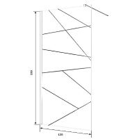 Душевая перегородка Ceruttispa Pick 120 9952 профиль Хром глянцевый стекло матовое арт-PICK T120 — фото 7, Душевые перегородки