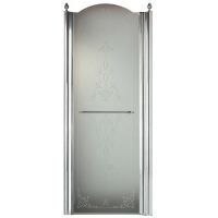 Душевая дверь Migliore Diadema 80 R профиль Хром стекло матовое с декором арт-20401 — фото 1, Распашные душевые двери