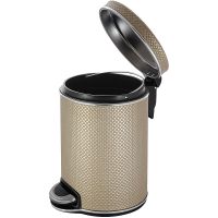 Ведро для мусора Geralis Ромб Бежевое темное, кант Хром, 5 л арт-V-RBH-B — фото 2, Мусорные ведра