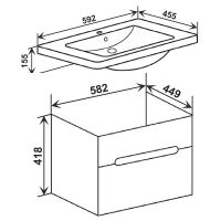 Тумба под раковину Runo Парма 60 подвесная Графит арт-00-00001428 — фото 4, Тумбы под раковину