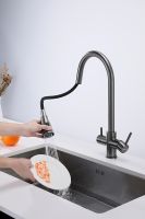 Смеситель для кухни Paulmark Lange Вороненая сталь арт-La214212-GM — фото 6, Смесители для кухни