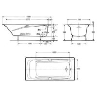 Чугунная ванна Jacob Delafon Repos 160x75 с антискользящим покрытием арт-E2929-00 — фото 3, Чугунные ванны