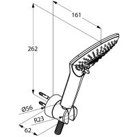 Душевой гарнитур Kludi Fizz Черный матовый Хром арт-6775087-00 — фото 2, Душевые гарнитуры на держателе