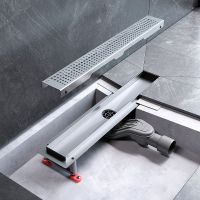 Душевой лоток AM.PM MasterFlow 50 с решеткой Хром матовый Cut Gradient арт-W01SC-P11-050-01SB — фото 10, Душевые лотки