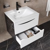 Тумба с раковиной Iddis Cloud 60 подвесная Белая матовая Черный мрамор арт-CLO60B0i95K — фото 5, Тумбы с раковиной