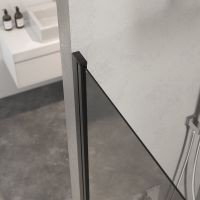 Шторка на ванну Berges River S Black 90х145 профиль Черный матовый стекло тонированное арт-065017 — фото 3, Шторки для ванной распашные