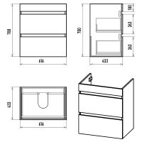 Тумба с раковиной Misty Мира 65 Белая матовая арт-УТ000022681 — фото 7, Тумбы с раковиной