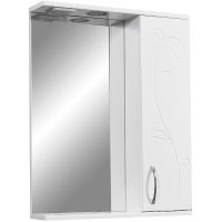 Зеркало со шкафом Stella Polar Фантазия 55 с подсветкой Белое арт-SP-00000224 — фото 1, Зеркальные шкафы в ванную
