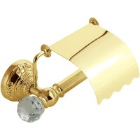 Держатель туалетной бумаги Migliore Cristalia с крышкой Золото с кристаллами Swarovski арт-16827 — фото 1, Держатели туалетной бумаги