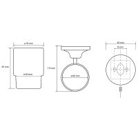 Стакан для зубных щеток Bemeta Retro bronze Бронза арт-144110017 — фото 2, Стаканы для зубных щеток