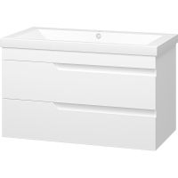 Тумба с раковиной Misty Софт 90 подвесная Белая глянцевая арт-УТ000015048 — фото 1, Тумбы с раковиной