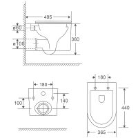 Унитаз Point Омега подвесной с сиденьем Микролифт арт-PN41902 — фото 6, Подвесные унитазы
