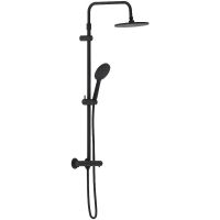 Душевая система Damixa Jupiter с термостатом Черная матовая арт-977800300 — фото 1, Душевые стойки