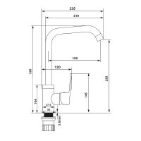 Смеситель для кухни WesnaArt Nova Черный матовый арт-NOV03-150Black — фото 3, Смесители для кухни