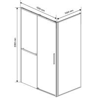 Душевой уголок Vincea Slim Soft 150x100 профиль Черный стекло прозрачное арт-VSR-1SS1015CLB — фото 11, Прямоугольные душевые уголки