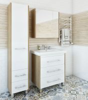 Шкаф пенал Sanflor Ларго 40 L Швейцарский вяз Белый арт-Н0000000028 — фото 3, Пеналы для ванной комнаты