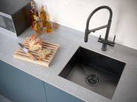 Товар: Кухонная мойка Paulmark Aller 48 Uni Вороненая сталь арт-PM804844-GM - фото 3 Кухонная мойка Paulmark Aller 48 Uni Вороненая сталь арт-PM804844-GM — фото 3, Кухонные мойки