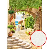 Фреска Ortograf Городской пейзаж 30723 Фактура флок FLK Флизелин (1,9*2,7) Бежевый/Зеленый, Город/Листья арт-30723 (флок FLK) — фото 1, Фрески