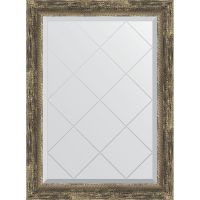 Зеркало Evoform Exclusive-G 86х63 с гравировкой в багетной раме - Старое дерево с плетением 70 мм арт-BY 4092 — фото 1, Зеркала в ванную комнату