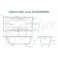 Чугунная ванна Delice Haiti Luxe 170x80 с отверстиями под ручки без антискользящего покрытия арт-DLR230638R — фото 2, Чугунные ванны