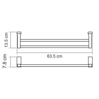 Полотенцедержатель WasserKRAFT Lopau двойной Хром арт-K-6040 — фото 4, Полотенцедержатели