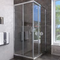 Душевой уголок Veconi Rovigo RV-113 80x80 профиль Хром стекло прозрачное арт-RV113-80-01-C4 — фото 1, Квадратные душевые уголки