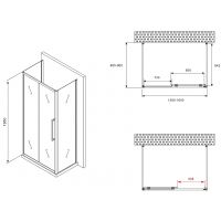 Душевой уголок Abber Schwarzer Diamant 160x90 профиль Черный стекло матовое арт-AG30160BMH-S90BM-S90BM — фото 5, Прямоугольные душевые уголки