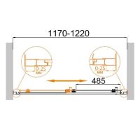 Душевая дверь в нишу Cezares профиль Хром стекло прозрачное арт-PRATICO-BF-2-180-C-Cr — фото 2, Раздвижные душевые двери