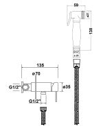 Гигиенический душ со смесителем Reitano Rubinetteria Rhapsody Хром арт-55STFBSRCR — фото 2, Гигиенические души