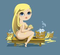 Фреска детская Ortograf Детские 20946 Фактура бархат FX Флизелин (2,95*2,7) Голубой/Желтый, Люди арт-20946 (бархат FX) — фото 2, Фрески