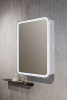 Зеркальный шкаф Silver Mirrors Фиджи Flip 60 с подсветкой Белый арт-LED-00002472 — фото 4, Зеркальные шкафы в ванную