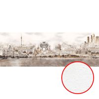 Фреска Ortograf Городской пейзаж 33582 Фактура бархат FX Флизелин (7,8*2,7) Бежевый/Серый, Город/Живопись арт-33582 (бархат FX) — фото 1, Фрески