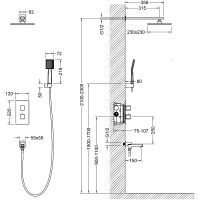 Душевая система Timo Petruma с термостатом Золото матовое арт-SX-5049/17SM — фото 3, Встраиваемые душевые комплекты