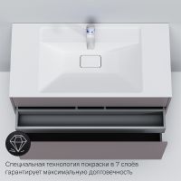 Тумба под раковину AM.PM Inspire V2.0 100 подвесная Серая матовая арт-M50AFHX1003EGM — фото 6, Тумбы под раковину