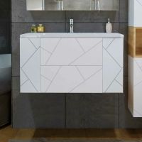 Тумба под раковину Бриклаер Кристалл 100 подвесная Белая арт-4627125415920 — фото 2, Тумбы под раковину