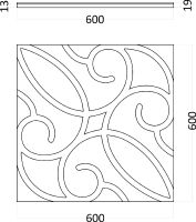 Гипсовая 3д панель Artpole Zafira 600x600 мм арт-M-0007 — фото 8, Гипсовые 3Д панели