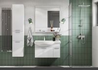 Шкаф пенал Aquaton Инди 34 подвесной с бельевой корзиной Белый арт-1A188603ND010 — фото 6, Пеналы для ванной комнаты