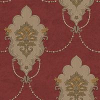 Обои Roberto Borzagi Queen I Винил на флизелине (1,06*10,05) Красный, Дамаск арт-90104-6 — фото 1, Обои для стен