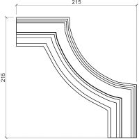Товар: Угловой элемент Европласт 215x25x215 мм арт-1.52.302 - фото 2 Угловой элемент Европласт 215x25x215 мм арт-1.52.302 — фото 2, Молдинги