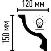 Карниз Decomaster 2400x150x120 мм арт-96901 — фото 3, Карнизы