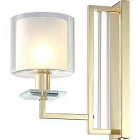 Настенный светильник Crystal Lux Nicolas AP1 Gold White Прозрачный Белый Золото арт-NICOLAS AP1 GOLD/WHITE — фото 2, Бра