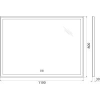 Зеркало BelBagno 110 с подсветкой с подогревом с сенсорным выключателем арт-SPC-GRT-1100-800-LED-TCH-WARM — фото 9, Зеркала в ванную комнату