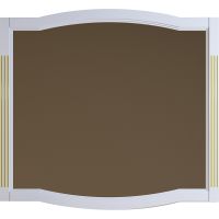 Зеркало Opadiris Лаура 120 Белое матовое с золотой патиной арт-Z0000009325 — фото 1, Зеркала в ванную комнату