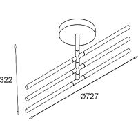 Товар: Потолочный светильник Crystal Lux Белый Золото арт-LARGO PL32W D730 GOLD - фото 2 Потолочный светильник Crystal Lux Белый Золото арт-LARGO PL32W D730 GOLD — фото 2, Подвесные светильники