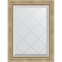 Зеркало Evoform Exclusive-G 71х53 с гравировкой в багетной раме - Состаренное серебро с плетением 70 мм арт-BY 4003 — фото 1, Зеркала в ванную комнату