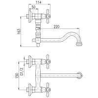 Смеситель для кухни Rav Slezak Morava retro Бронза арт-MK101.5/29SM — фото 2, Смесители для кухни