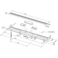 Душевой лоток PlastBrno Design 4 55 с решеткой Хром / под плитку арт-SZA4550 — фото 5, Душевые лотки