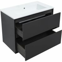 Тумба под раковину Aquanet Милан 85 подвесная Черный глянец арт-316703 — фото 8, Тумбы под раковину